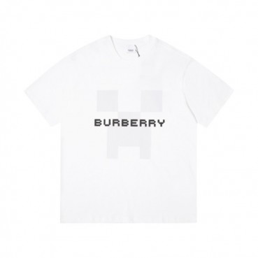 버버리 남성 화이트 크루넥 반팔티 - Burberry Mens White Tshirts 