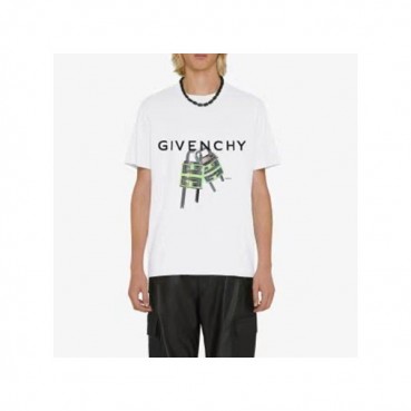 지방시 남성 크루넥 화이트 반팔티 - Givenchy Mens White Short Sleeved Tshirts 