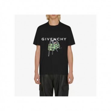 지방시 남성 크루넥 블랙 반팔티 - Givenchy Mens Black Short Sleeved Tshirts 