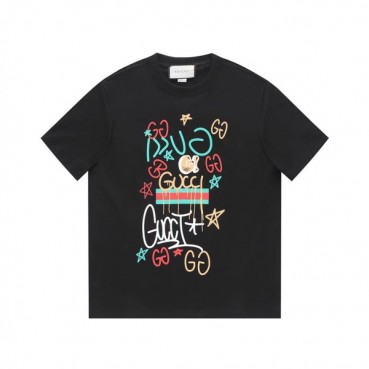 구찌 남/녀 블랙 크루넥 반팔티 - Gucci Unisex Black Short sleeved T