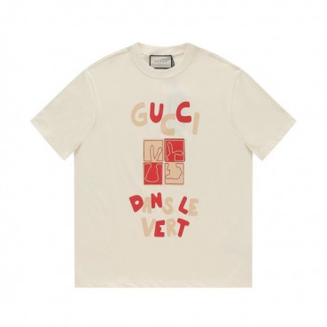 구찌 남/녀 아이보리 크루넥 반팔티 - Gucci Unisex Ivory Short sleeved T