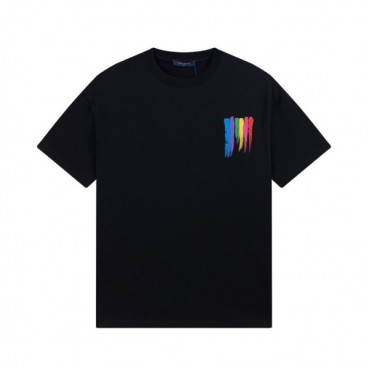 루이비통 남성 블랙 크루넥 반팔티 - Louis vuitton Mens Black Short sleeved T