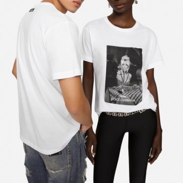 돌체앤가바나 남/녀 화이트 반팔티 - Dolce&Gabbana Unisex White Tshirts 