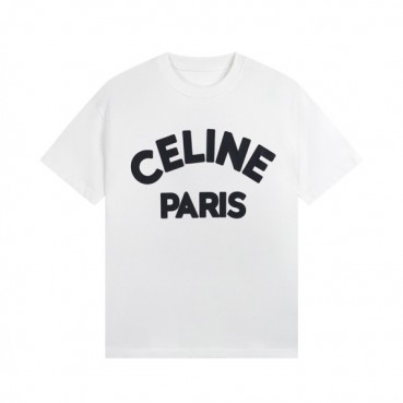 셀린느 남성 크루넥 화이트 반팔티 - Celine Mens White Short sleeved T