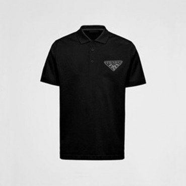 프라다 남성 블랙 폴로 반팔티 - Prada Mens Black Short sleeved Tshirts 