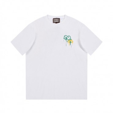 구찌 남/녀 화이트 크루넥 반팔티 - Gucci Unisex White Short sleeved T