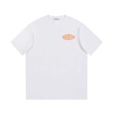 알렉산더왕 남성 이니셜 화이트 반팔티 - Alexander wang Mens White Short sleeved Tshirts 