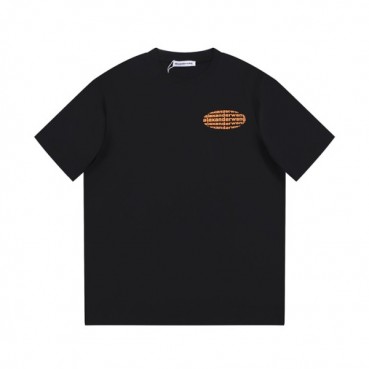 알렉산더왕 남성 이니셜 블랙 반팔티 - Alexander wang Mens Black Short sleeved Tshirts 