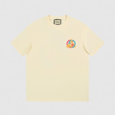 구찌 남/녀 아이보리 크루넥 반팔티 - Gucci Unisex Ivory Short sleeved T