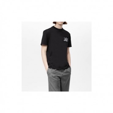 루이비통 남성 블랙 크루넥 반팔티 - Louis vuitton Mens Black Short sleeved T