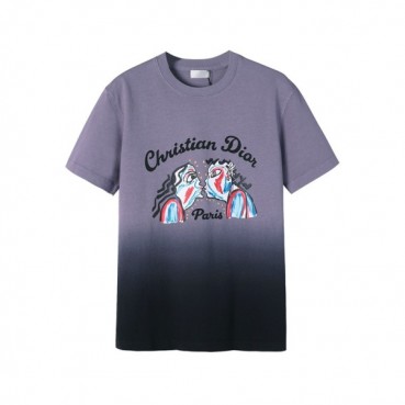 디올 남성 퍼플 크루넥 반팔티 - Dior Mens Purple Tshirts 