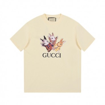 구찌 남/녀 아이보리 크루넥 반팔티 - Gucci Unisex Ivory Short sleeved T