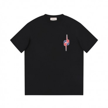 구찌 남/녀 블랙 크루넥 반팔티 - Gucci Unisex Black Short sleeved T