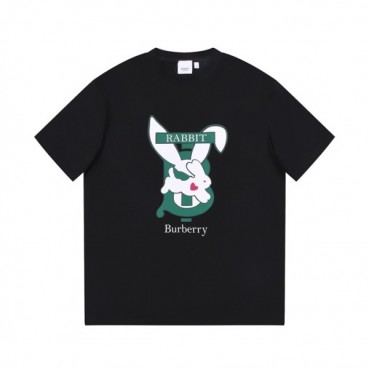 버버리 남성 블랙 크루넥 반팔티 - Burberry Mens Black Tshirts 
