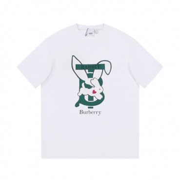버버리 남성 화이트 크루넥 반팔티 - Burberry Mens White Tshirts 