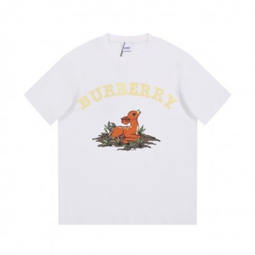 버버리 남성 화이트 크루넥 반팔티 - Burberry Mens White Tshirts 