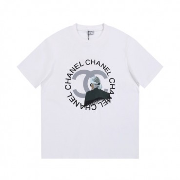 샤넬 남/녀 크루넥 화이트 반팔티 - Chanel Unisex White Tshirts 