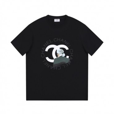 샤넬 남/녀 크루넥 블랙 반팔티 - Chanel Unisex Black Tshirts 