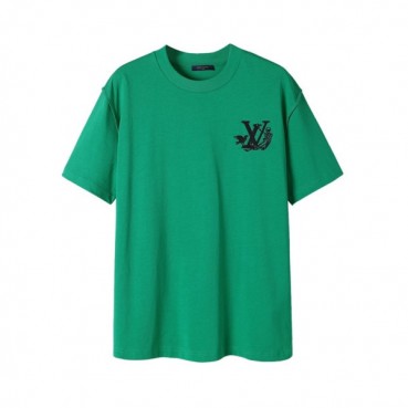 루이비통 남성 그린 크루넥 반팔티 - Louis vuitton Mens Green Short sleeved T