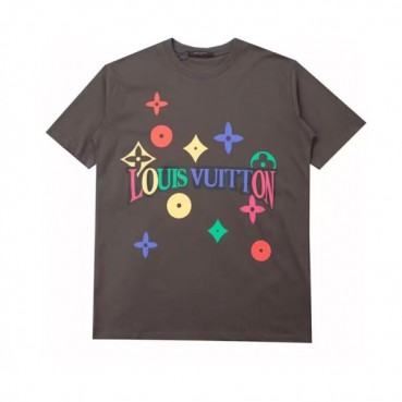 루이비통 남성 그레이 크루넥 반팔티 - Louis vuitton Mens Gray Short sleeved T