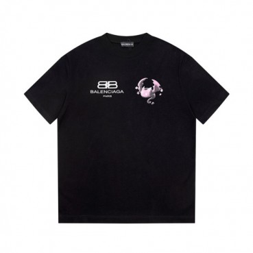 발렌시아가 남/녀 크루넥 블랙 반팔티 - Balenciaga Unisex Black Short sleeved T