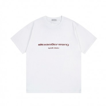 알렉산더왕 남성 이니셜 화이트 반팔티 - Alexander wang Mens White Tshirts 