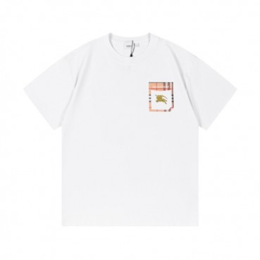버버리 남성 화이트 크루넥 반팔티 - Burberry Mens White Tshirts 