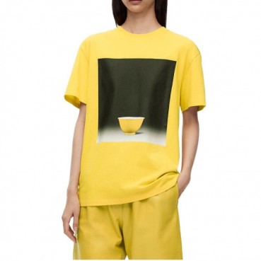 로에베 남/녀 이니셜 옐로우 반팔티 - Loewe Unisex Yellow Short sleeved T