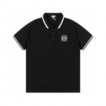 로에베 남성 블랙 폴로 반팔티 - Loewe Mens Black Short  Polo T