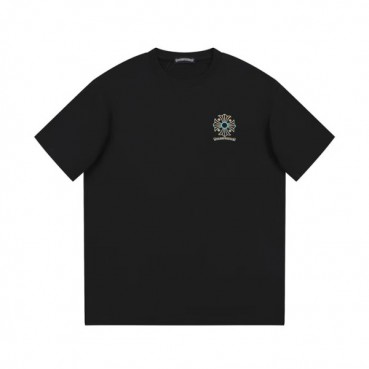 크롬하츠 남성 블랙 크루넥 반팔티 - Chrom Hearts Mens Black Short sleeved T