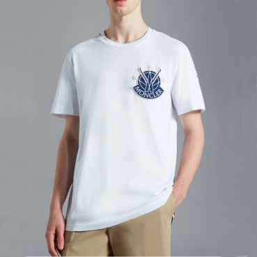 몽클레어 남성 화이트 크루넥 반팔티 - Moncler Mens White Tshirts 