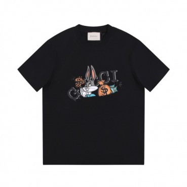 구찌 남/녀 블랙 크루넥 반팔티 - Gucci Unisex Black Short sleeved T