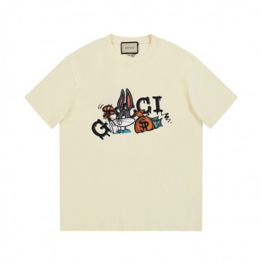 구찌 남/녀 아이보리 크루넥 반팔티 - Gucci Unisex Ivory Short sleeved T