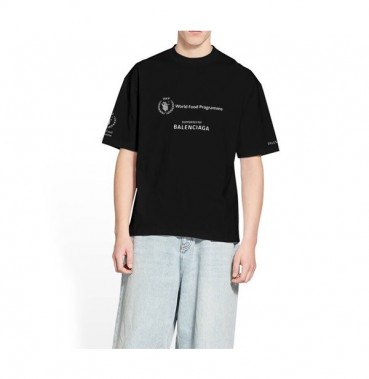 발렌시아가 남/녀 크루넥 블랙 반팔티 - Balenciaga Unisex Black Short sleeved T