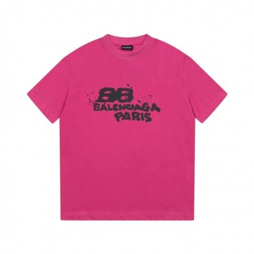 발렌시아가 남/녀 크루넥 핑크 반팔티 - Balenciaga Unisex Pink Short sleeved T