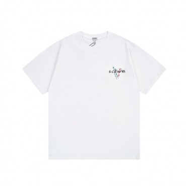 로에베 남/녀 이니셜 화이트 반팔티 - Loewe Unisex White Short sleeved T
