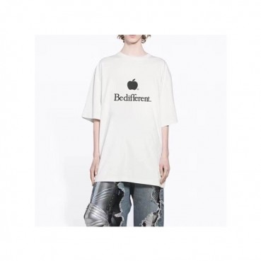 발렌시아가 남성 크루넥 화이트 반팔티 - Balenciaga Mens White Short sleeved T