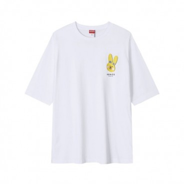 겐조 남/녀 화이트 크루넥 반팔티 - Kenzo Unisex White Tshirts 
