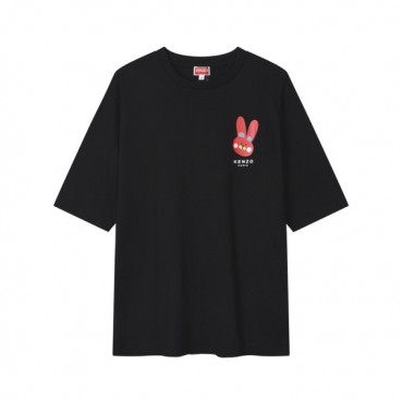 겐조 남/녀 블랙 크루넥 반팔티 - Kenzo Unisex Black Tshirts 