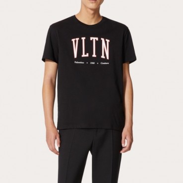 발렌티노 남성 블랙 크루넥 반팔티 - Valentino Mens Black Tshirts 