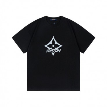 루이비통 남성 블랙 크루넥 반팔티 - Louis vuitton Mens Black Short sleeved T