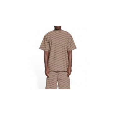 발렌시아가 남성 크루넥 베이지 반팔티 - Balenciaga Mens Beige Short sleeved T