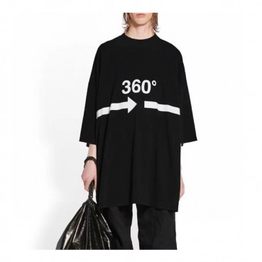 발렌시아가 남성 크루넥 블랙 반팔티 - Balenciaga Mens Black Short sleeved T