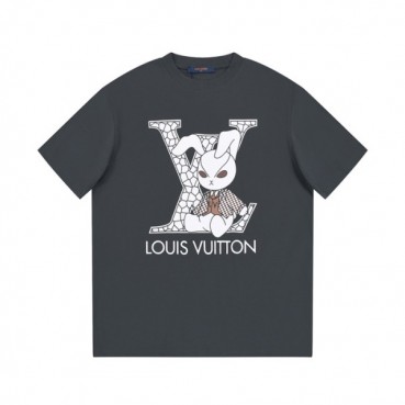 루이비통 남성 그레이 크루넥 반팔티 - Louis vuitton Mens Gray Short sleeved T