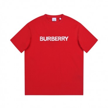 버버리 남성 레드 크루넥 반팔티 - Burberry Mens Red Tshirts 