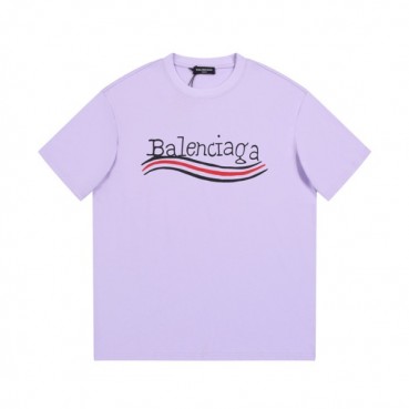 발렌시아가 남성 크루넥 퍼플 반팔티 - Balenciaga Mens Purple Short sleeved T