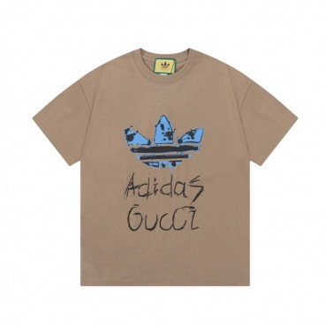 구찌 남/녀 카멜 크루넥 반팔티 - Gucci Unisex Camel Short sleeved T