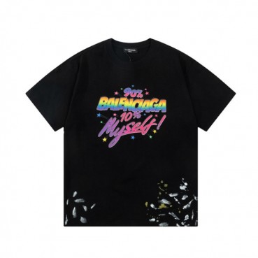 발렌시아가 남성 크루넥 블랙 반팔티 - Balenciaga Mens Black Short sleeved T