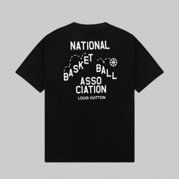 루이비통 남성 블랙 크루넥 반팔티 - Louis vuitton Mens Black Short sleeved T