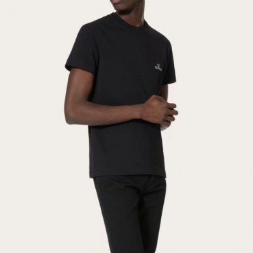 발렌티노 남성 블랙 크루넥 반팔티 - Valentino Mens Black Tshirts 